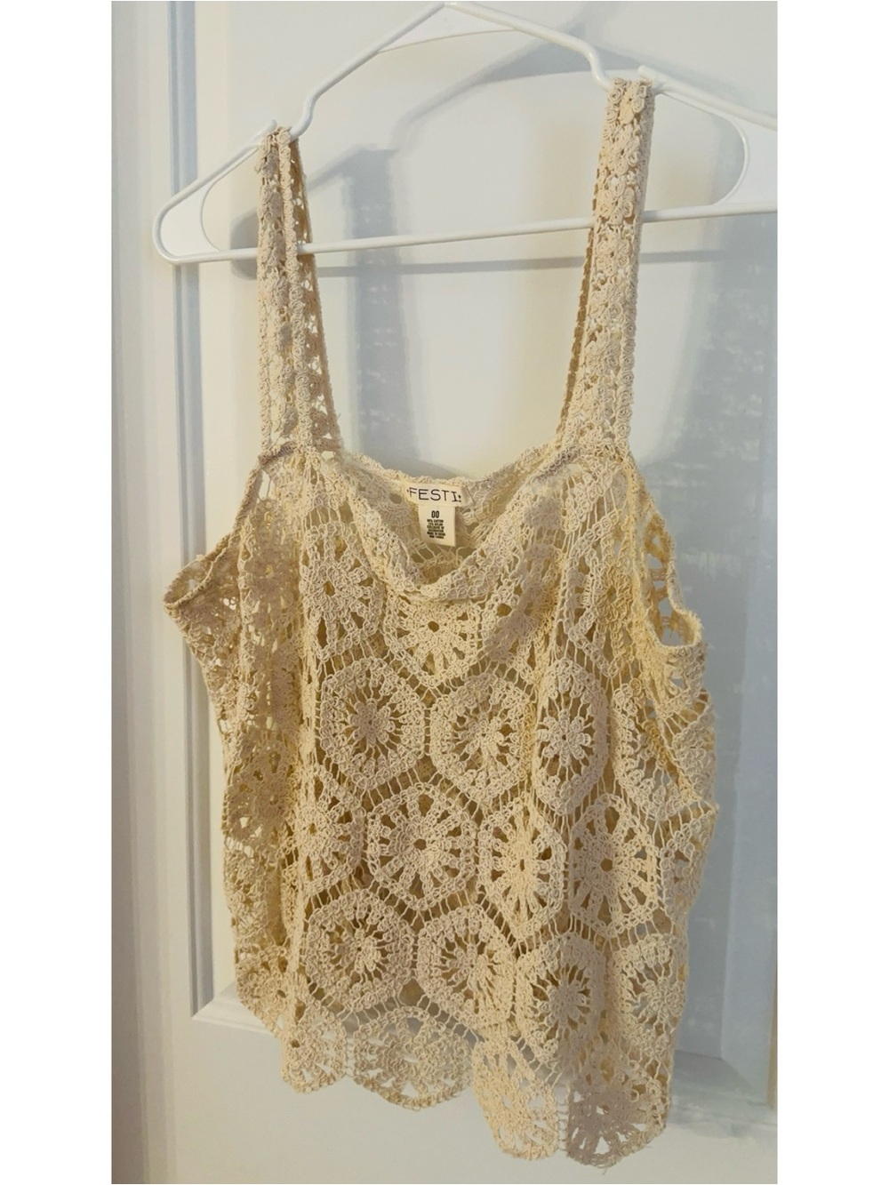 torrid Cream Crochet Tank Top